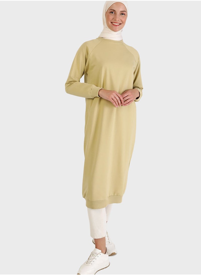 Refka by modanisa - Knitted Crew Neck Dress - Image 1