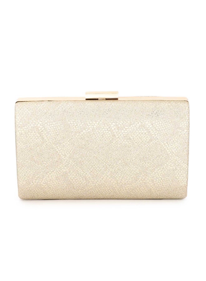 Mr.joe Mr Joe Elegant Gold Textured Hard case Clutch with Chain Strap -4147 - Image 2