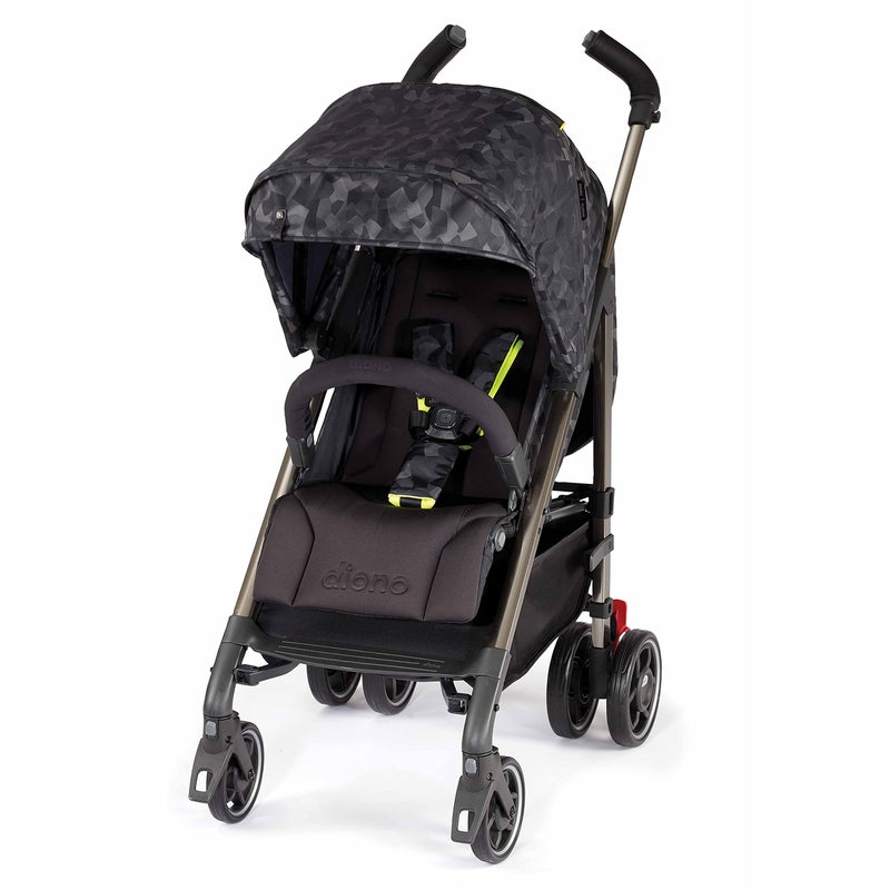 Diono Diono Flexa Luxe Umbrella Stroller from Infant to Toddler with Slim Freestanding Fold Car Seat Compatible Adaptors Included XL Storage Basket Black Camo