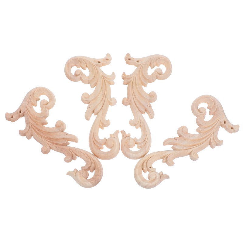 8 pcs Onlay Appliques Onlays Decals for Furniture European Style Wood Carved Corner Decorations Wood Trim for Wardrobe Door Cabinet - Image 4