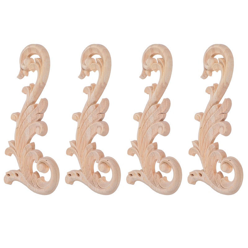 8 pcs Onlay Appliques Onlays Decals for Furniture European Style Wood Carved Corner Decorations Wood Trim for Wardrobe Door Cabinet - Image 3