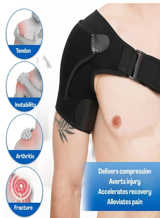 TecoKart® Adjustable Shoulder Support Belt for Men & Women | Breathable Shoulder Pain Relief Products | Universal Shoulder Belt for Men with Hot/Cold Pack Pocket | Post-Surgery Recovery & Sports Support - Image 2