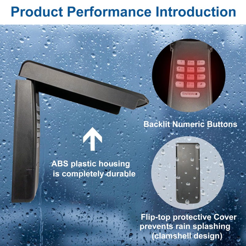 GIOATY Universal Garage Door Opener Keypad for Liftmaster Chamberlain Craftsman Wayne Dalton Openers Produced since 1993, Wireless Keypad Keyless Entry,Replaces 877/878MAX 377/977/877/66LM,SafeSecurity-Black - Image 4
