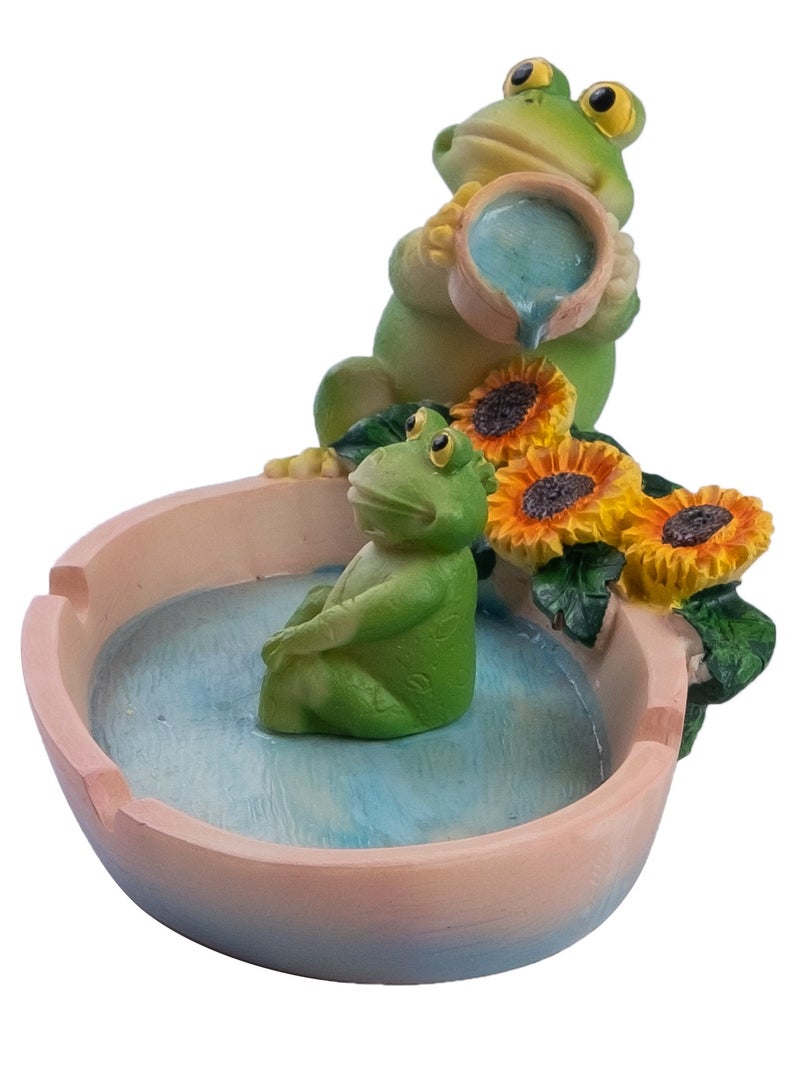 5.12" Cute Ashtrays Cigar Ash tray Frog Ashtray, Handmade Resin Cool Ashtrays for Cigarettes as Home Decoration, Outdoor Ashtray for Patio,Garden,Balcony (Frog Bathing)  - Image 1