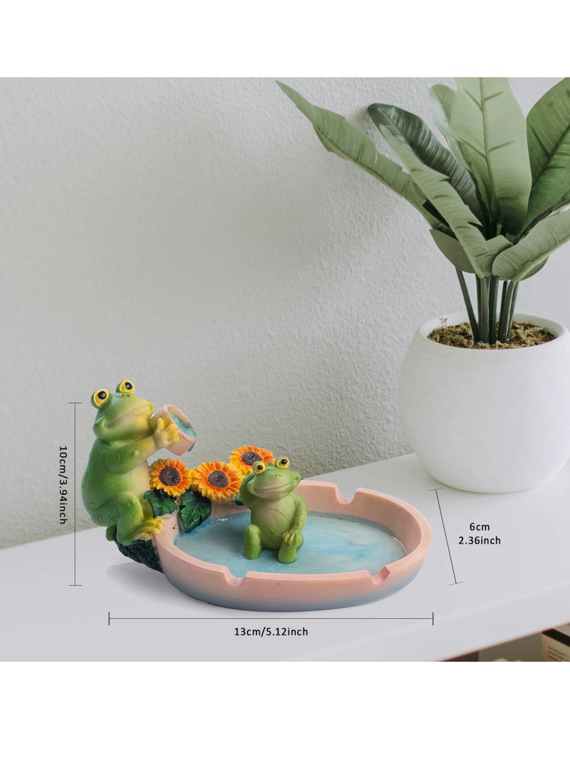 5.12" Cute Ashtrays Cigar Ash tray Frog Ashtray, Handmade Resin Cool Ashtrays for Cigarettes as Home Decoration, Outdoor Ashtray for Patio,Garden,Balcony (Frog Bathing)  - Image 2
