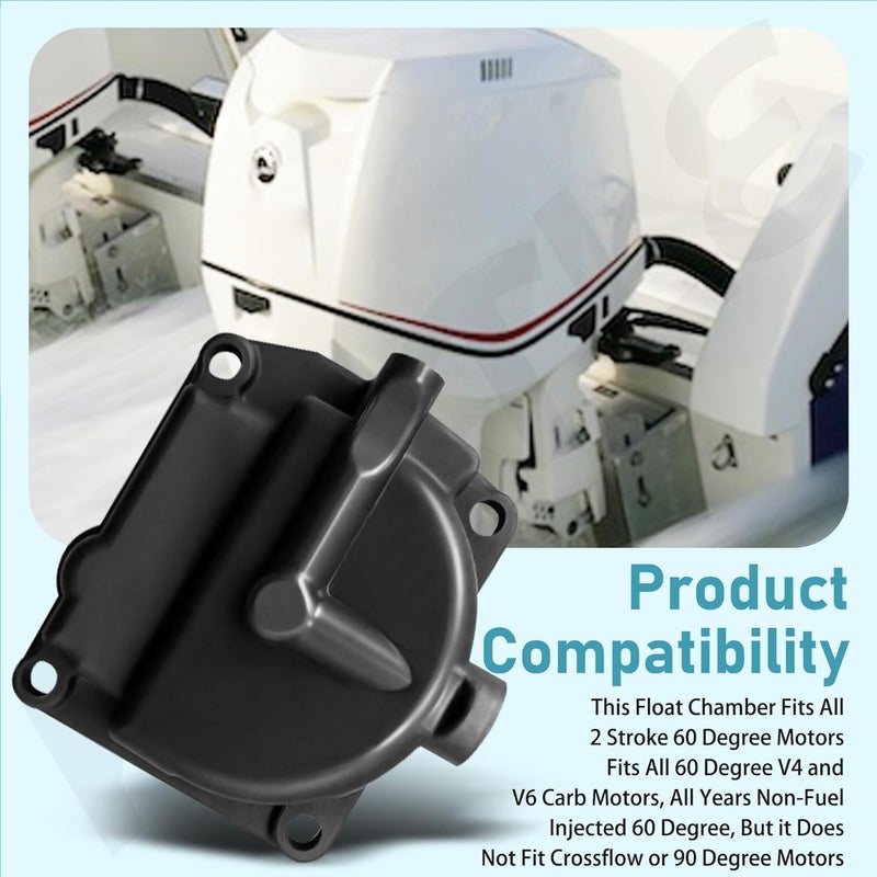 KINTLE 433000 Float Chamber Carburetor Bowl Kit Compatible with Johnson Evinrude 90-100-105-115-135-150-175HP, Replace 343870 433000 766418 - with 335070 Gasket (1) - Image 4