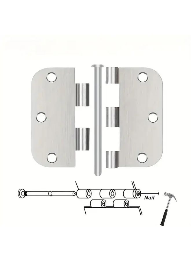 2pcs 3 5 Inch Brushed Stainless Steel Door Hinges With 12 Screws Heavy Duty 360 Rotation - Image 3