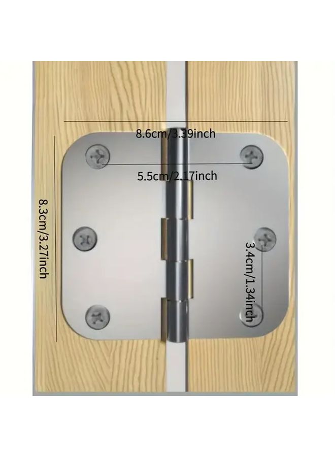 2pcs 3 5 Inch Brushed Stainless Steel Door Hinges With 12 Screws Heavy Duty 360 Rotation - Image 2