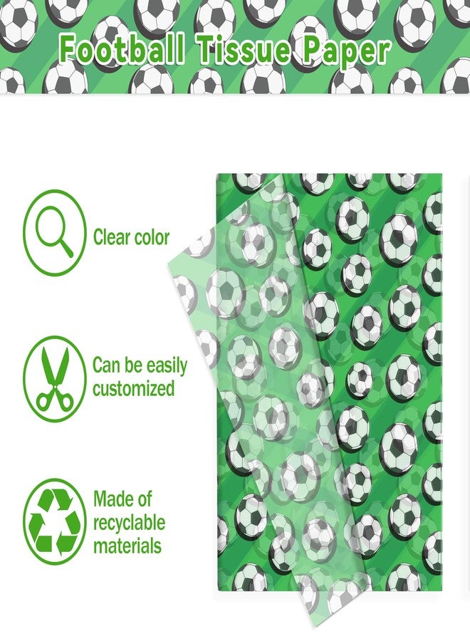 JOINFANXIN 100Sheets Sports Theme Soccer Pattern Tissue Paper Football Gift Wrapping Paper DIY Crafts Decors for Theme Birthday Party Favor Supplies, 13.8 * 19.7inches - Image 3