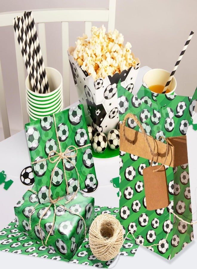 JOINFANXIN 100Sheets Sports Theme Soccer Pattern Tissue Paper Football Gift Wrapping Paper DIY Crafts Decors for Theme Birthday Party Favor Supplies, 13.8 * 19.7inches - Image 4