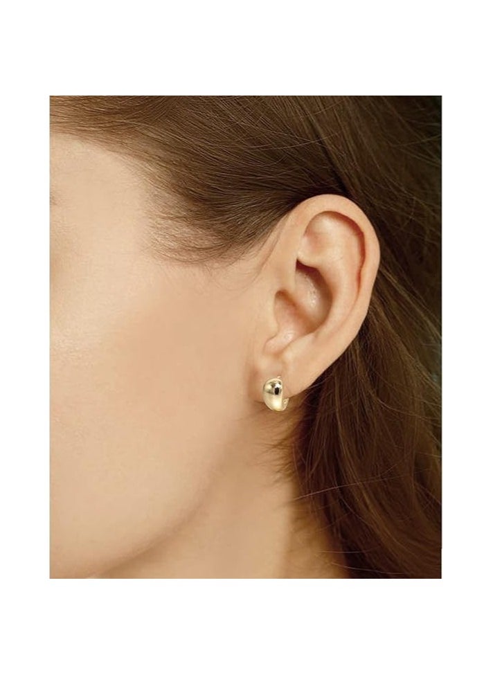 Fayrouz Jewellery Small hoop earrings for women 18k gold plated, barber earrings for women  - Image 2