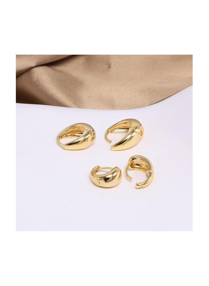 Fayrouz Jewellery Small hoop earrings for women 18k gold plated, barber earrings for women  - Image 3