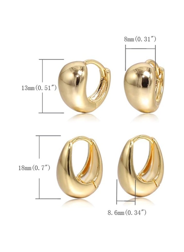 Fayrouz Jewellery Small hoop earrings for women 18k gold plated, barber earrings for women  - Image 4