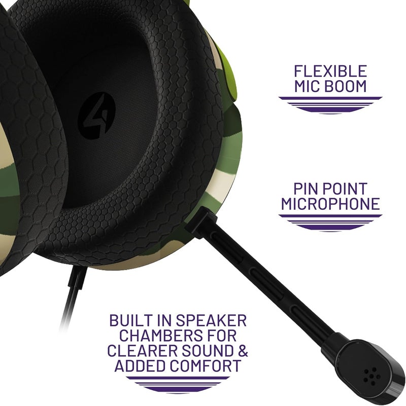 4gamers Panther Wave - Forest Green Over Ear Gaming Headset Compatible with PS4/PS5, Xbox, Switch, PC with Flexible Mic, 3.5mm Jack, 1.5m Cable, Lightweight, Comfortable and Durable - Image 5