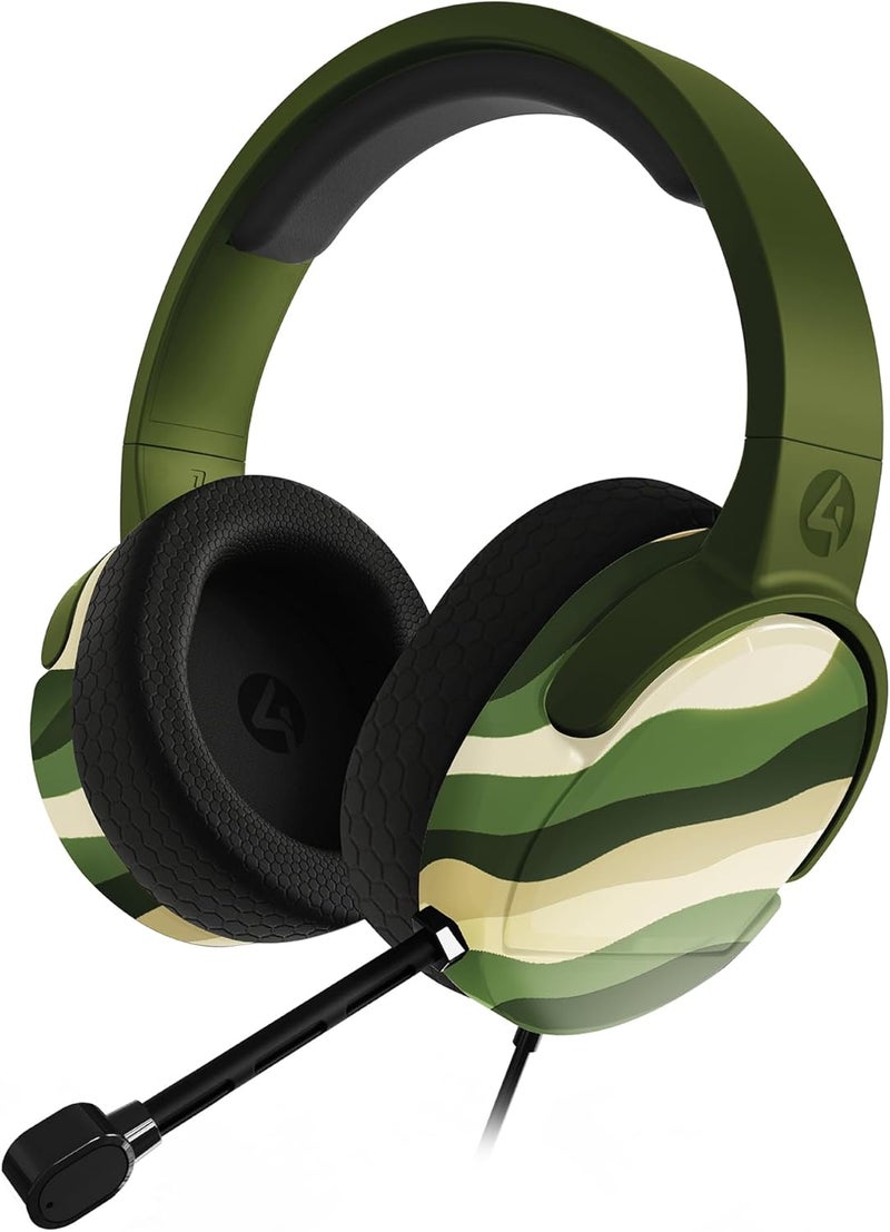 4gamers Panther Wave - Forest Green Over Ear Gaming Headset Compatible with PS4/PS5, Xbox, Switch, PC with Flexible Mic, 3.5mm Jack, 1.5m Cable, Lightweight, Comfortable and Durable - Image 2
