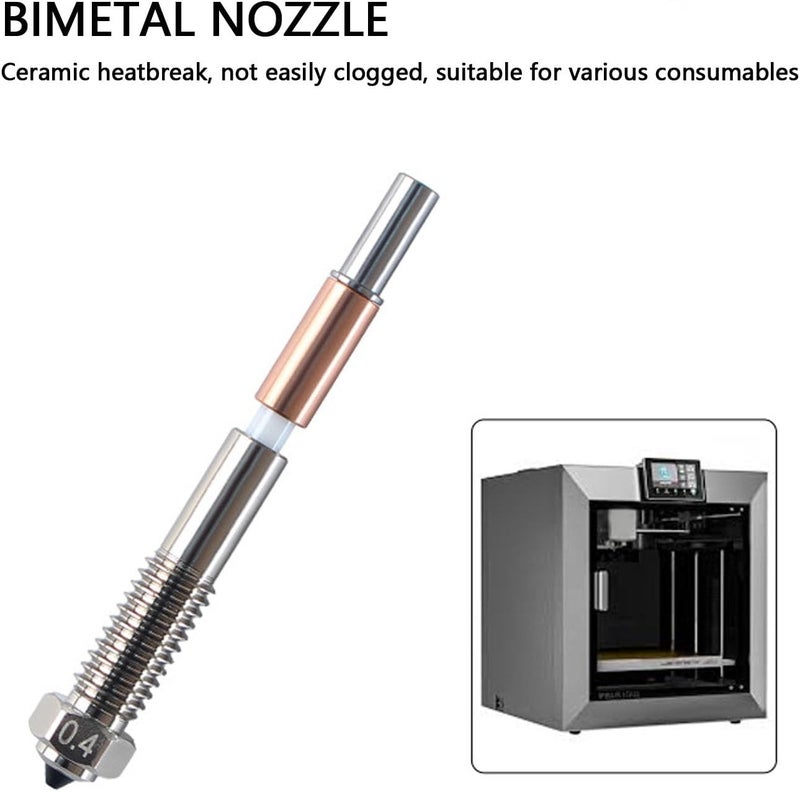 Srliya 0.4mm Quick Swap Nozzle Replacement Print Head All in One Nozzle Combo Hotend Bore Hardened Steel Copper Alloy for QIDI PLUS 4 3D Printer - Image 3