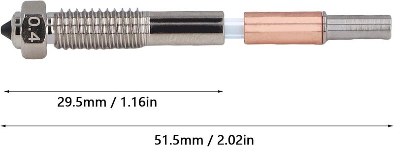 Srliya 0.4mm Quick Swap Nozzle Replacement Print Head All in One Nozzle Combo Hotend Bore Hardened Steel Copper Alloy for QIDI PLUS 4 3D Printer - Image 2