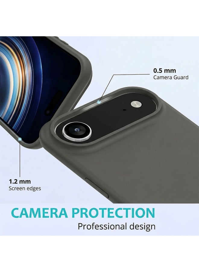 Mobcos iPhone 17 Air Grey Elite Logo Premium Silicone Magnetic Wireless Charging Case for iPhone | Silky Soft Touch | Military-Grade Shockproof Protection | Strong Magnetic Compatibility | Luxury Slim Cover - Image 3