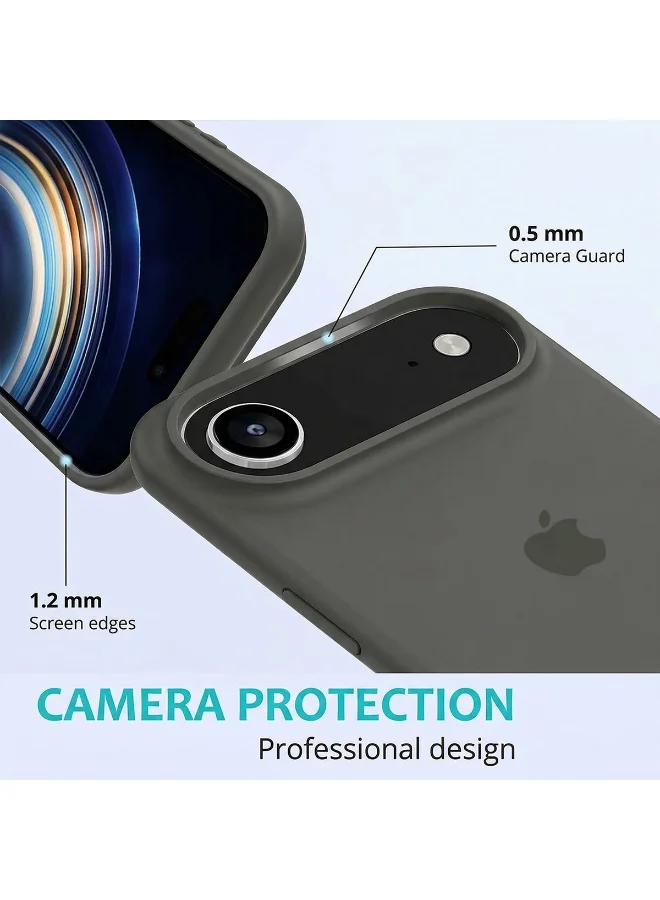 Mobcos Mobcos iPhone 17 Air Grey Elite Logo Mobcos iPhone 17 Air Grey Elite Logo Premium Silicone Magnetic Wireless Charging Case for iPhone | Silky Soft Touch | Military-Grade Shockproof Protection | Strong Magnetic Compatibility | Luxury Slim Cover  | Best Price UAE
