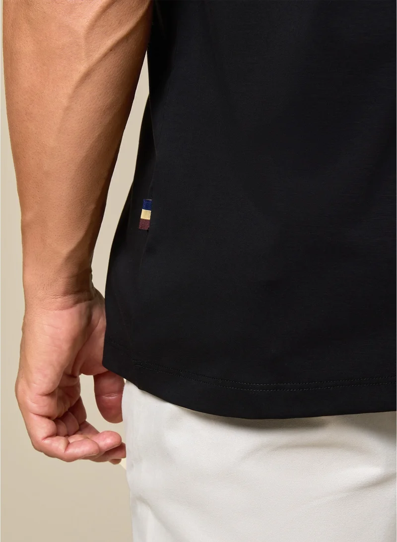 MANNERISM  The Everyday Essential Onyx Black Cotton Polo Comfort Fit for Men | Best Price UAE