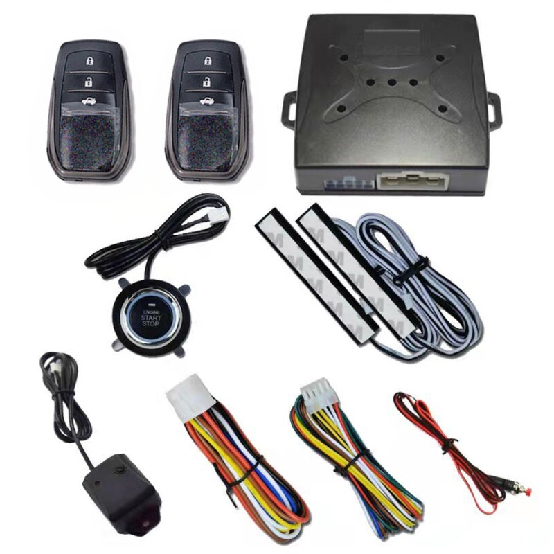 Car Alarm System: Black, Passive Keyless Entry, Push Button Starts Stop - Rolling Code Protection, Car Anti-Theft System for Vehicle Security - Image 1