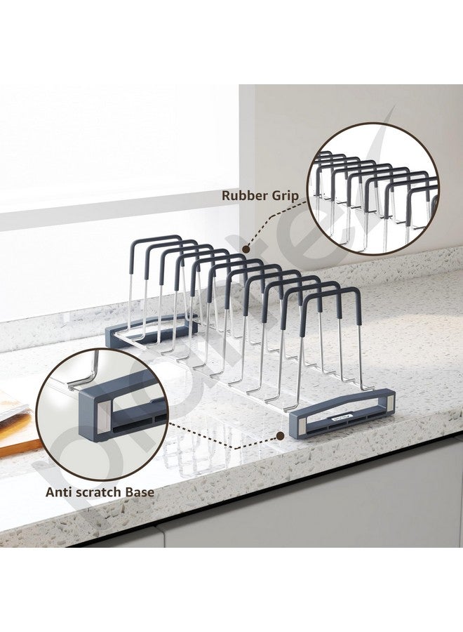 Plantex Stainless Steel Thali Stand/Dish Rack Kitchen Cabinet/Plate Stand for Modular Kitchen/Tandem Box Accessories - 10 Sections (Chrome/Pack of 1) - Image 4