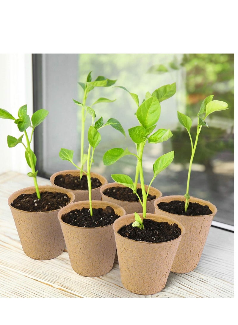 SYOSI Peat Pots Seed Starter Eco-Friendly Enhance Aeration with Plant Tags for Home Plant Starters Biodegradable Seedling Peat Pots for Plants Seed Starter, Indoor Planting Cups for Seedlings - Image 2