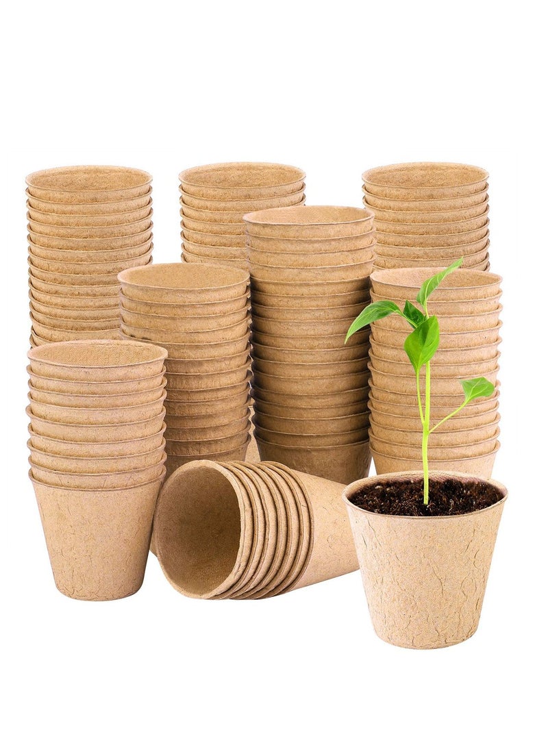 SYOSI Peat Pots Seed Starter Eco-Friendly Enhance Aeration with Plant Tags for Home Plant Starters Biodegradable Seedling Peat Pots for Plants Seed Starter, Indoor Planting Cups for Seedlings - Image 1