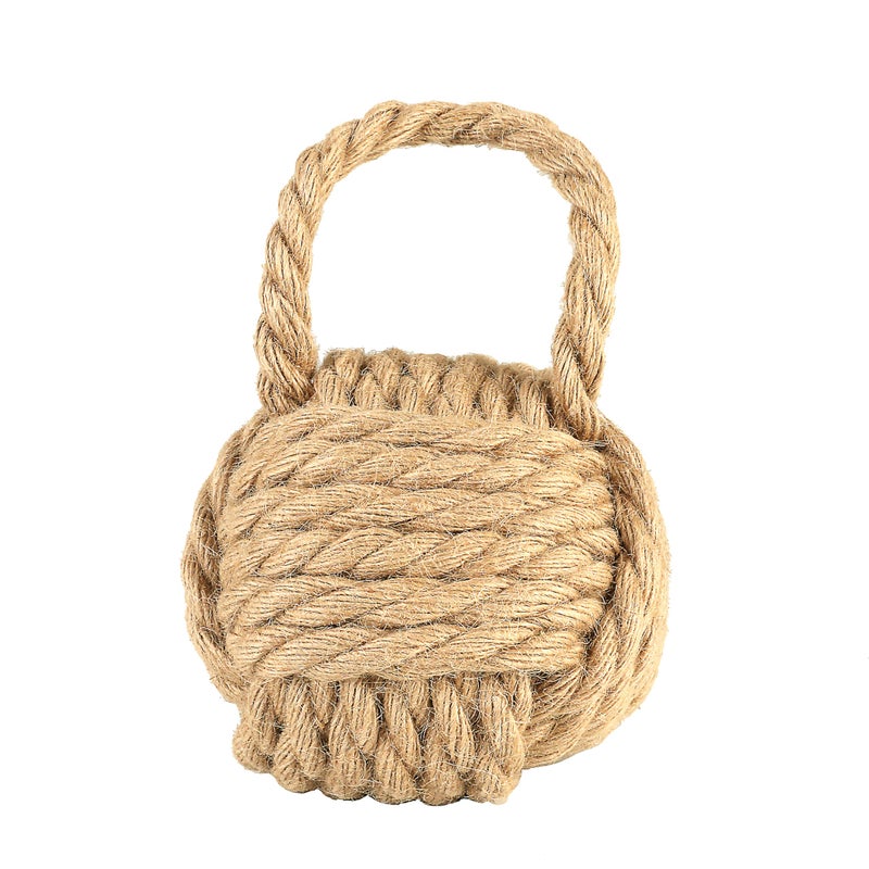 Creative Co-op Creative CoOp Nautical Rope Knot Decorative Cotton Door Stop Natural 