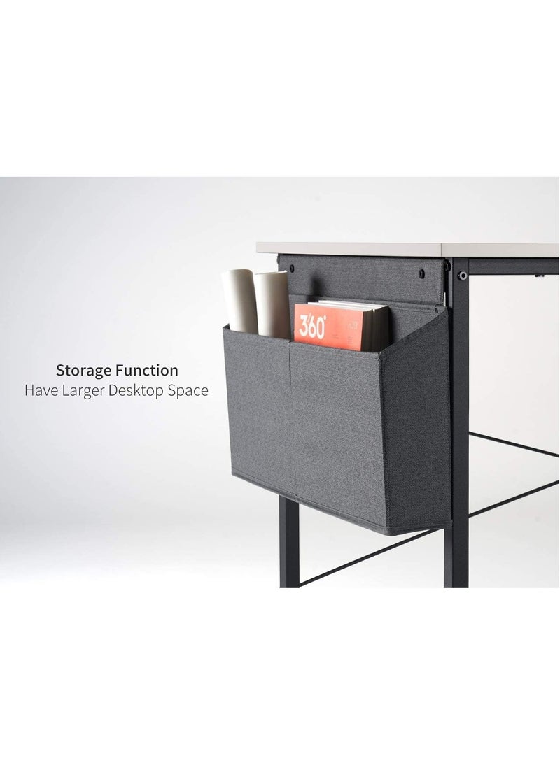 ايكي ايك مكتب كمبيوتر مكتب منزلي كتابة مكتب دراسة طاولة كمبيوتر محمول حديثة وبسيطة الطراز مع حقيبة تخزين بيضاء 100X50X74cm - Image 5