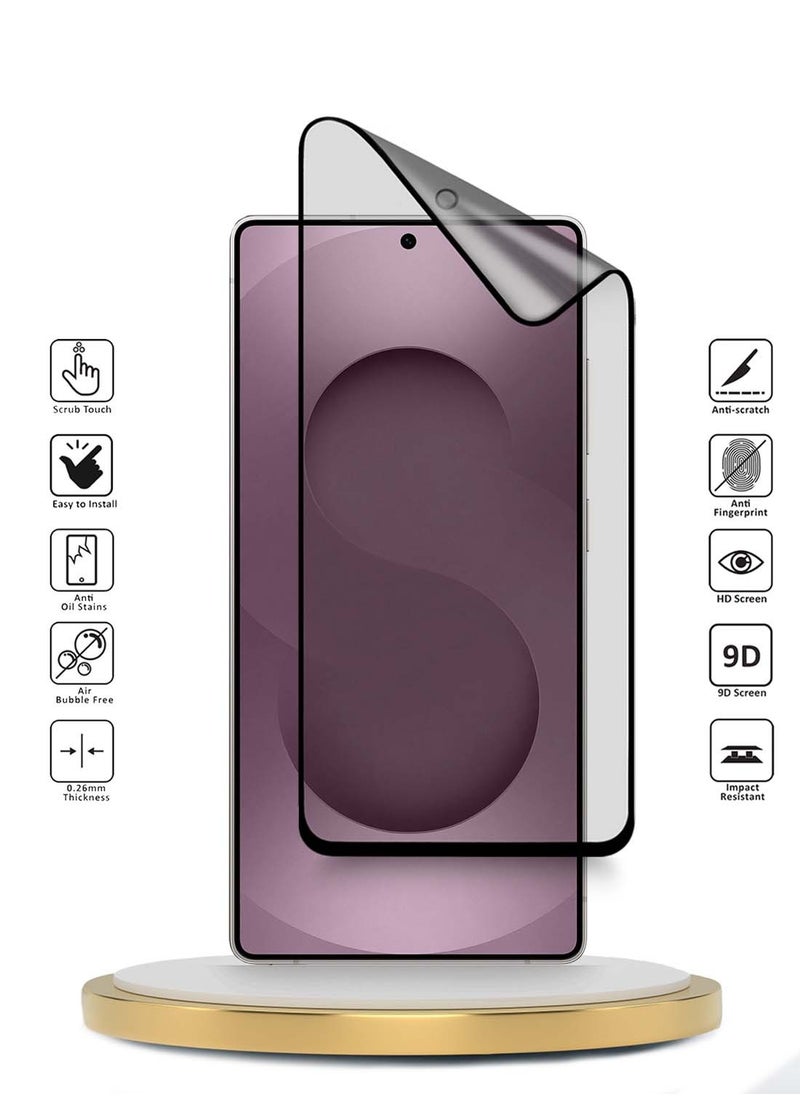 Wtech Samsung Galaxy S25 Edge 5G 2025 Premium Nano Ceramic Full Glue Full Cover Matte Flexible Screen Protector (MSCNMN) - Clear/Black  - Image 2
