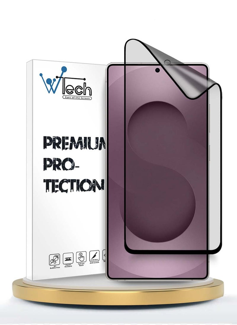 Wtech Samsung Galaxy S25 Edge 5G 2025 Premium Nano Ceramic Full Glue Full Cover Matte Flexible Screen Protector (MSCNMN) - Clear/Black  - Image 1