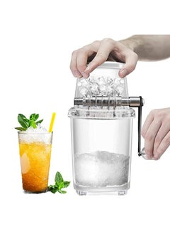 EHOME Hand-Crank Ice Crusher, Ice-Maker Machine, Clear Ice Crusher for Home 1.25L Chrome Plated Ice Grinder Ice cube Drinks Chopper Stirrer (Transparent)  - Image 1