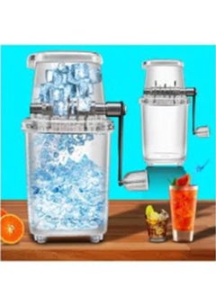 EHOME Hand-Crank Ice Crusher, Ice-Maker Machine, Clear Ice Crusher for Home 1.25L Chrome Plated Ice Grinder Ice cube Drinks Chopper Stirrer (Transparent)  - Image 2