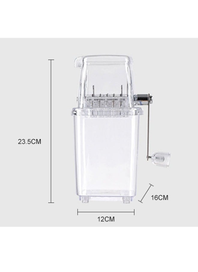 EHOME - Hand-Crank Ice Crusher, Ice-Maker Machine, Clear Ice Crusher for Home 1.25L Chrome Plated Ice Grinder Ice cube Drinks Chopper Stirrer (Transparent) - Image 1