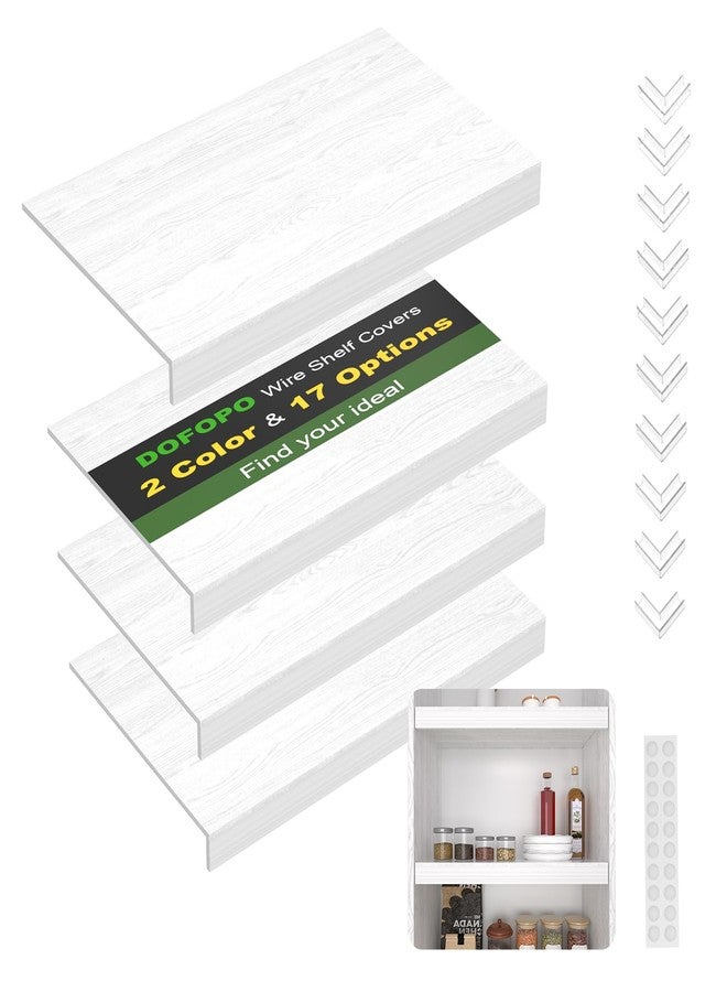 DOFOPO 4PCS Wire Shelf Cover,Wire Rack Covers for Pantry PVC (Not Wood) Shelf Liners for Cabinet Kitchen Pantry Shelves(White,24x12 inch) - Image 1