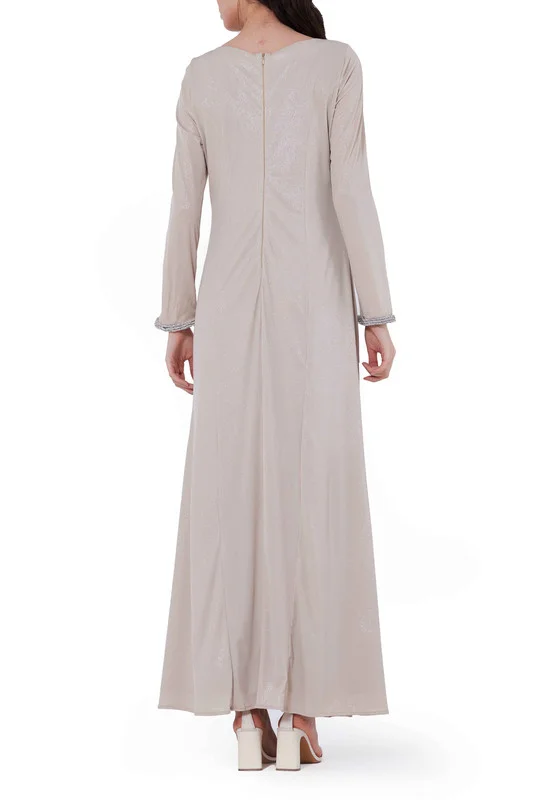 Amri Rhinestone Embellished Metallic Rib Knit Fitted Dress