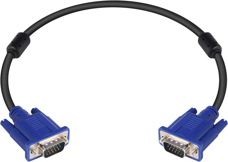 PASOW VGA to VGA Monitor Cable HD15 Male to Male for TV Computer Projector (1.5 Feet) - Image 1
