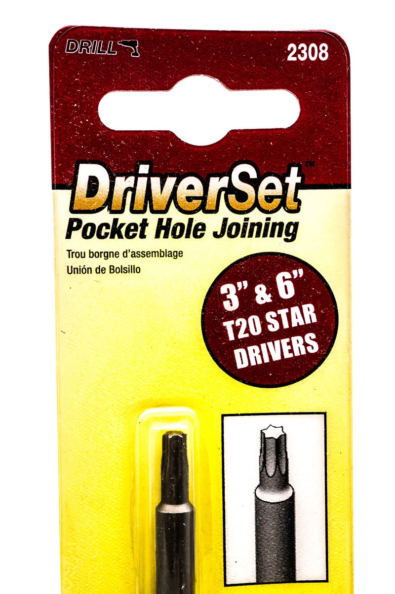 Milescraft 2308 DriverSet - 3-Inch and 6-Inch T20 Trox Driver Bits for Pocket Hole Systems - Image 1
