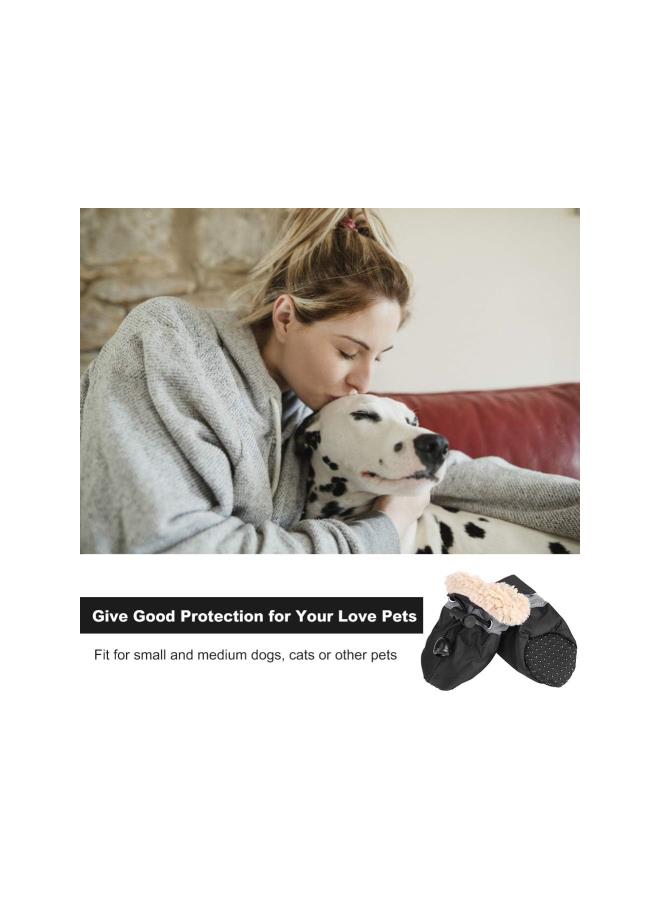 WYBOT Pet Dog Shoes, No Slip Waterproof Socks Soft Keep warm Cotton Padded Boots(Black #3)  - Image 2