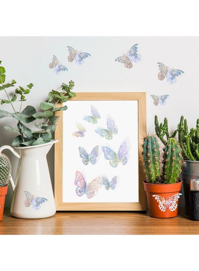 Aixoom 72 PCS Laser Butterfly Decorations, 3D Butterfly Decoration with 3 Styles 3 Sizes, Removable Wall Decor Stickers - Image 4
