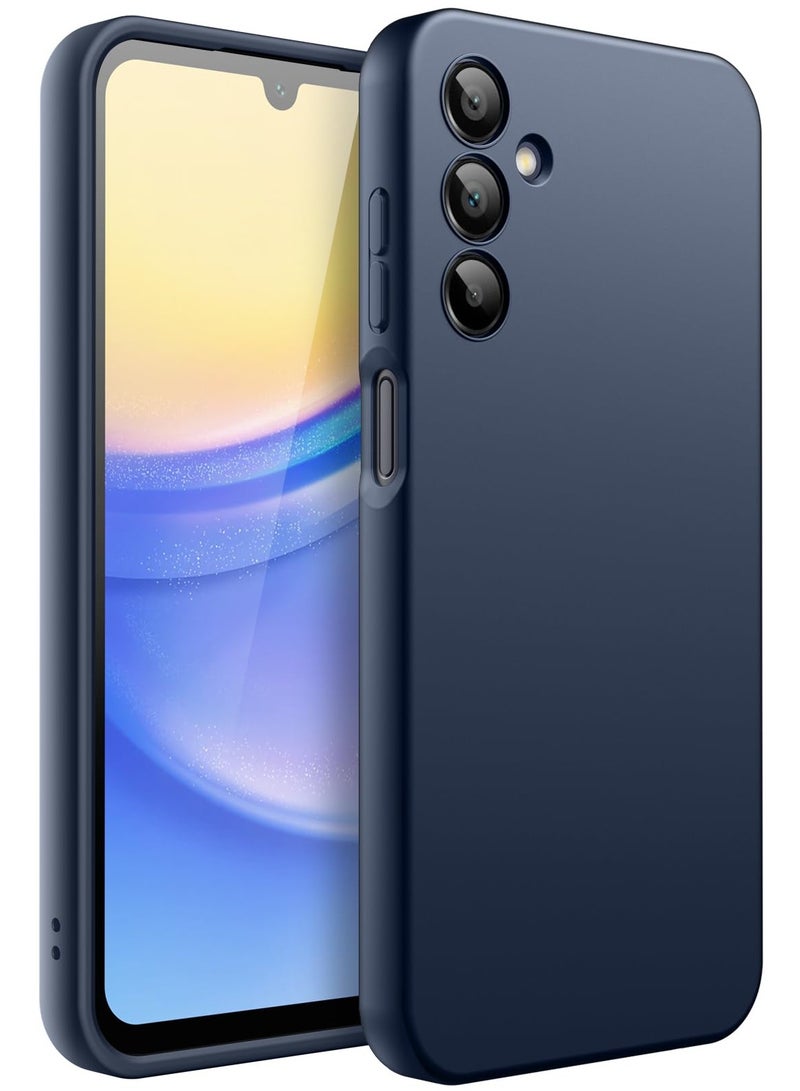 جي تيك حافظة نحيفة لهاتف سامسونج جالاكسي A15 5G مقاس 6.5 بوصة، غطاء هاتف واقٍ رفيع من مادة TPU الناعمة مع لمسة نهائية غير لامعة مقاومة للصدمات باللون الأزرق الداكن - Image 1