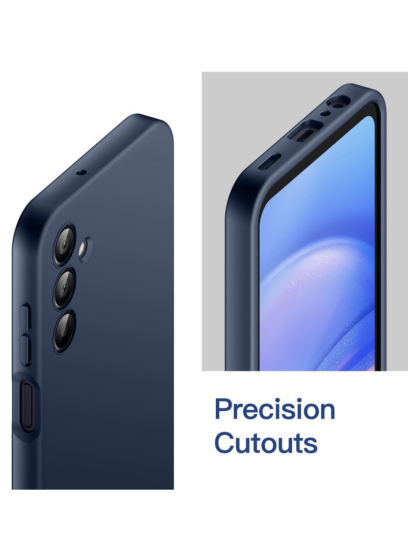 جي تيك حافظة نحيفة لهاتف سامسونج جالاكسي A15 5G مقاس 6.5 بوصة، غطاء هاتف واقٍ رفيع من مادة TPU الناعمة مع لمسة نهائية غير لامعة مقاومة للصدمات باللون الأزرق الداكن - Image 4