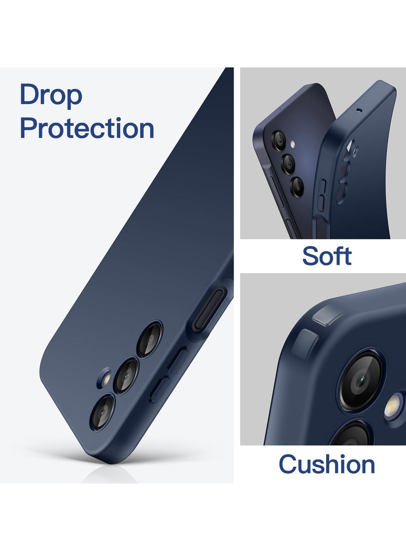 جي تيك حافظة نحيفة لهاتف سامسونج جالاكسي A15 5G مقاس 6.5 بوصة، غطاء هاتف واقٍ رفيع من مادة TPU الناعمة مع لمسة نهائية غير لامعة مقاومة للصدمات باللون الأزرق الداكن - Image 3