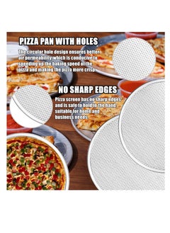 SYOSI 4 Pack 12 Inch Pizza Screen, Aluminum Alloy Pizza Pan for Oven Nonstick Pizza Screen, Seamless Rim and Rust-Free, Pizza Baking Pan Pizza Crisper Tray for Kitchen, Commercial, BBQ  - Image 4