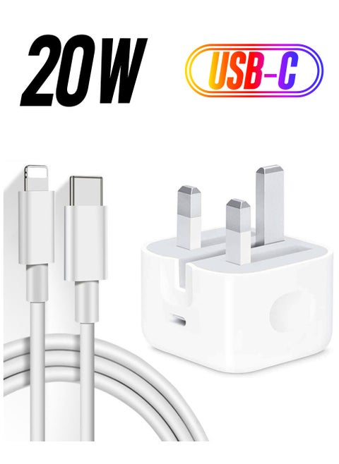 Type C PD Fast Charger with 1m Type C Lightning Cable Wall Power Adapter