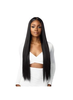 Sensationnel Sensationnel Butta lace front wigs - human hair blend straight 32inch extra wide 5 inch part preplucked hairline HD lace - Butta HHM straight 32 inch (2 DARKBROWN)  - Image 1