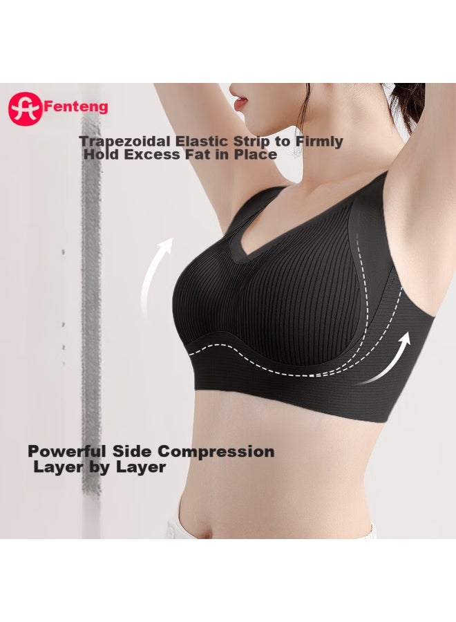 Fenton Fenteng Women's Anti-gravity Lifting Seamless Naked Feel Push-up Bra, Side Support, Anti-sagging, Beautiful Back Vest-style Bra - Image 1