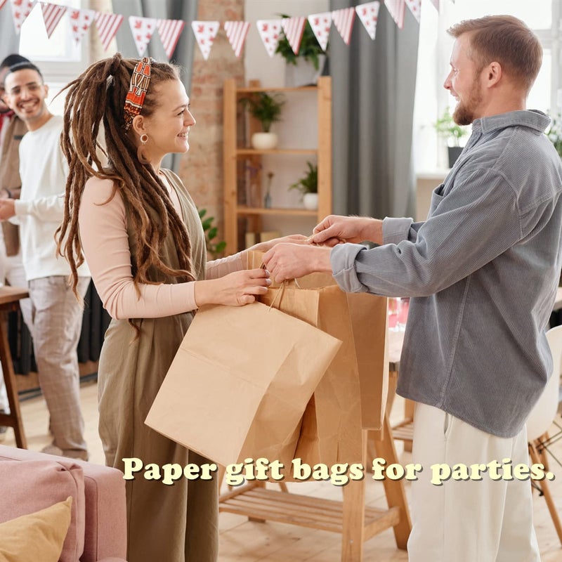 BagDream Brown Paper Bags With Handles 12x7x12 100Pcs - Kraft Shopping Merchandise Retail, Takeout/To Go, Wider-gusset Recycled Paper Gift Bags Bulk - Image 5
