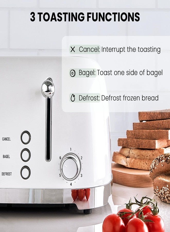 Roter Mond 4 Slice Toaster Roter Mond Retro Stainless Steel with Bagel Defrost Cancel Function, 6 Browning Settings, Extre Wide Slot and Removable Crumb Tray, Cream, ST033 - Image 3